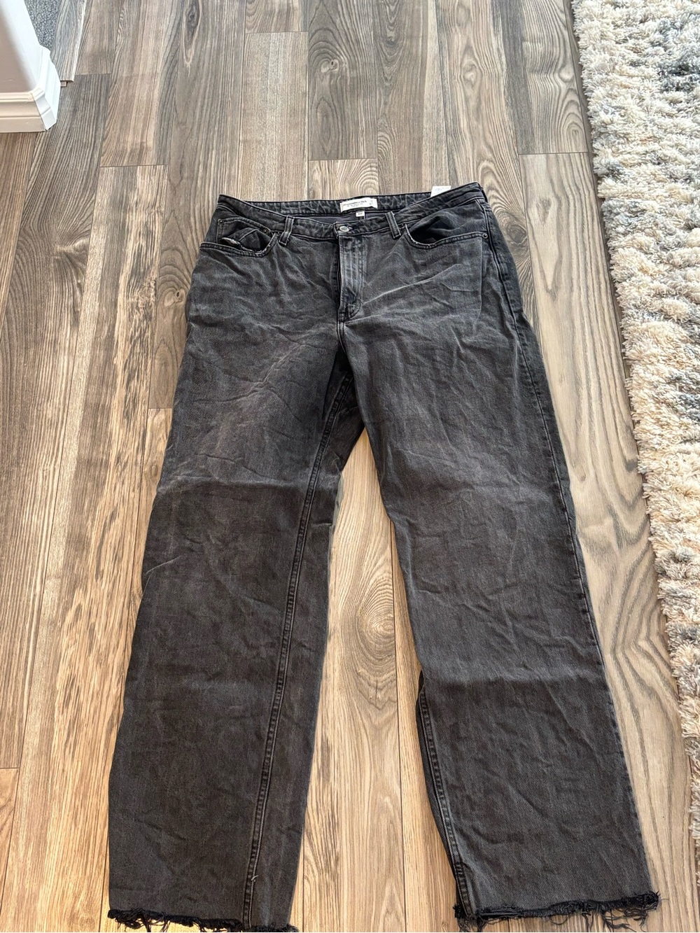 Abercrombie & Fitch Black Straight-Leg Women’s Jeans Curve Love